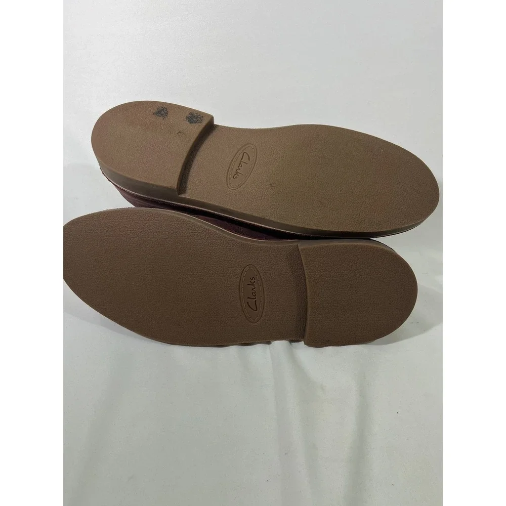 Clarks Desert Ankle Boots Burgundy Suede Chukka Dress Causal Classic Men Sz 10.5